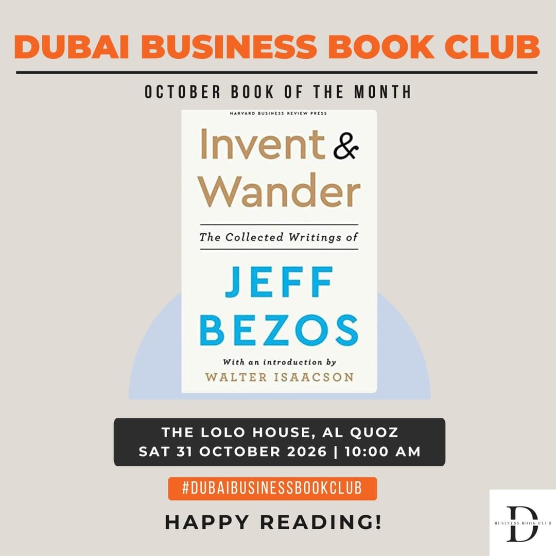 Cover image for Dubai Business Book Club October Meet – Bezos Morning by DBBC