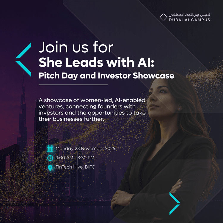Cover image for She Leads with AI: Pitch Day & Investor Showcase