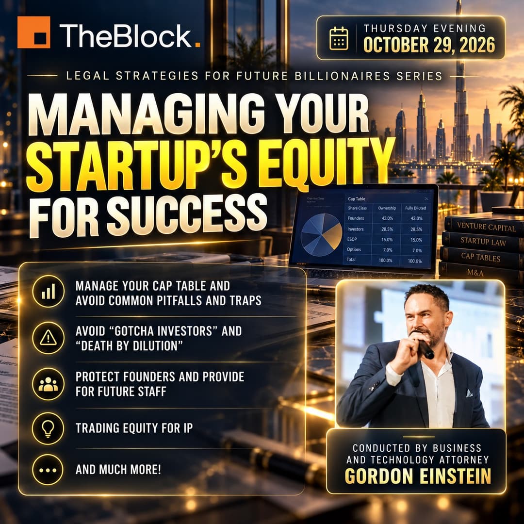 Cover image for LEGAL STRATEGIES FOR FUTURE BILLIONAIRES WORKSHOP: Managing Your Startup's Equity For Success